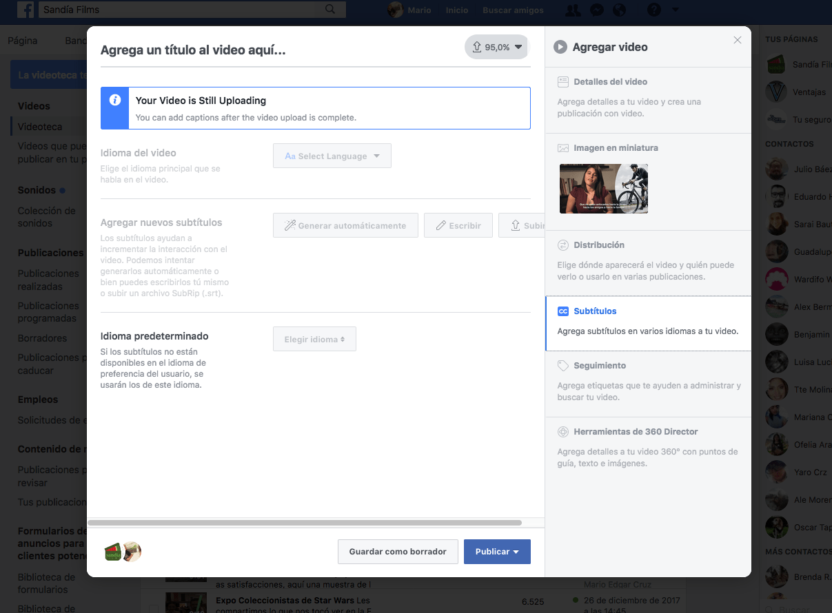 Subtítulos en videos de Facebook Subtítulos en videos de Facebook